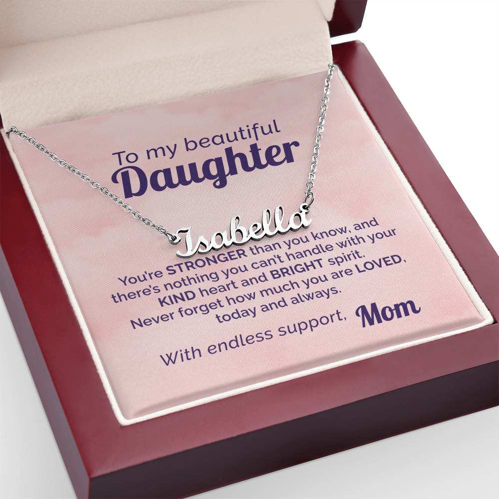 Mom's Daily Reminder to my Beautiful Daughter that She's Loved and Strong