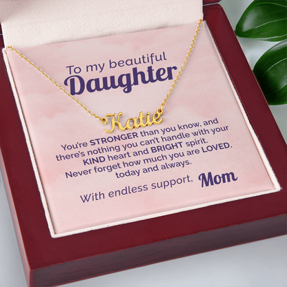 Mom's Daily Reminder to my Beautiful Daughter that She's Loved and Strong