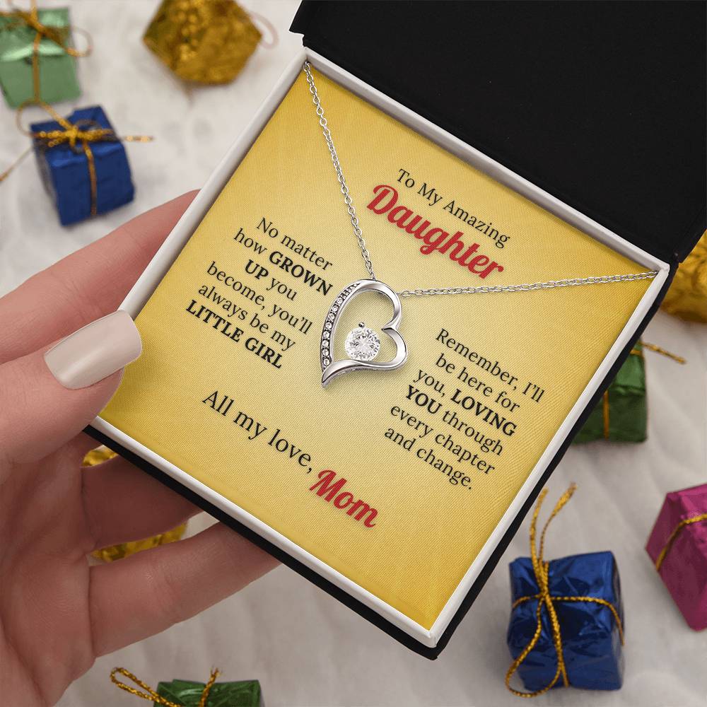 With All my Love to My Little Girl - Love Necklace from Mom