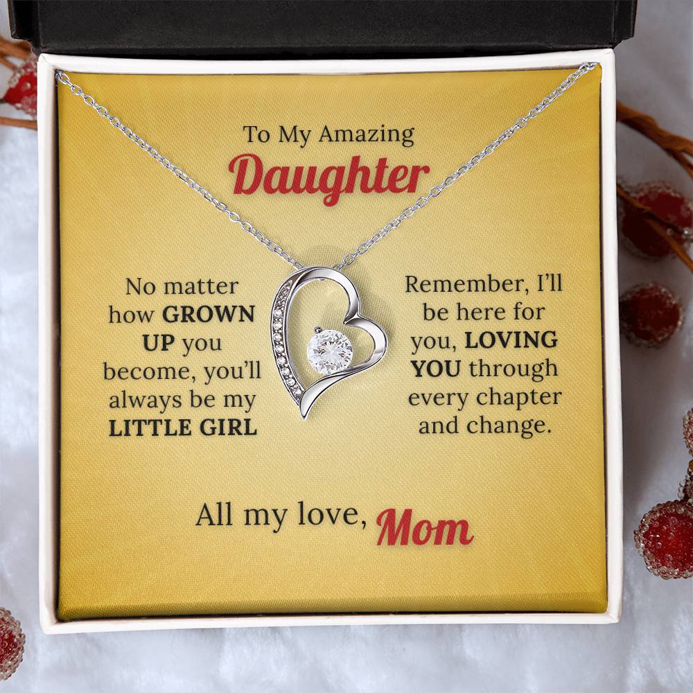 With All my Love to My Little Girl - Love Necklace from Mom