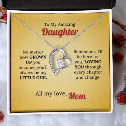 With All my Love to My Little Girl - Love Necklace from Mom