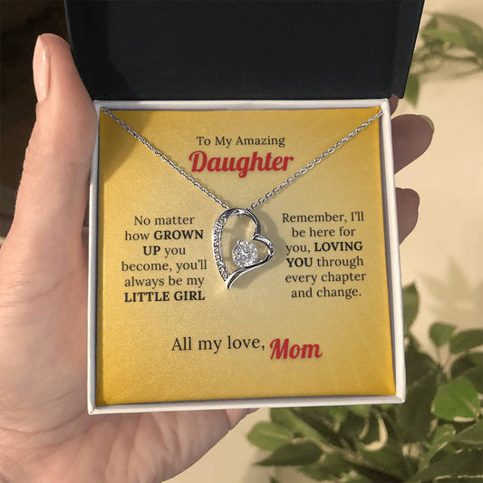 With All my Love to My Little Girl - Love Necklace from Mom