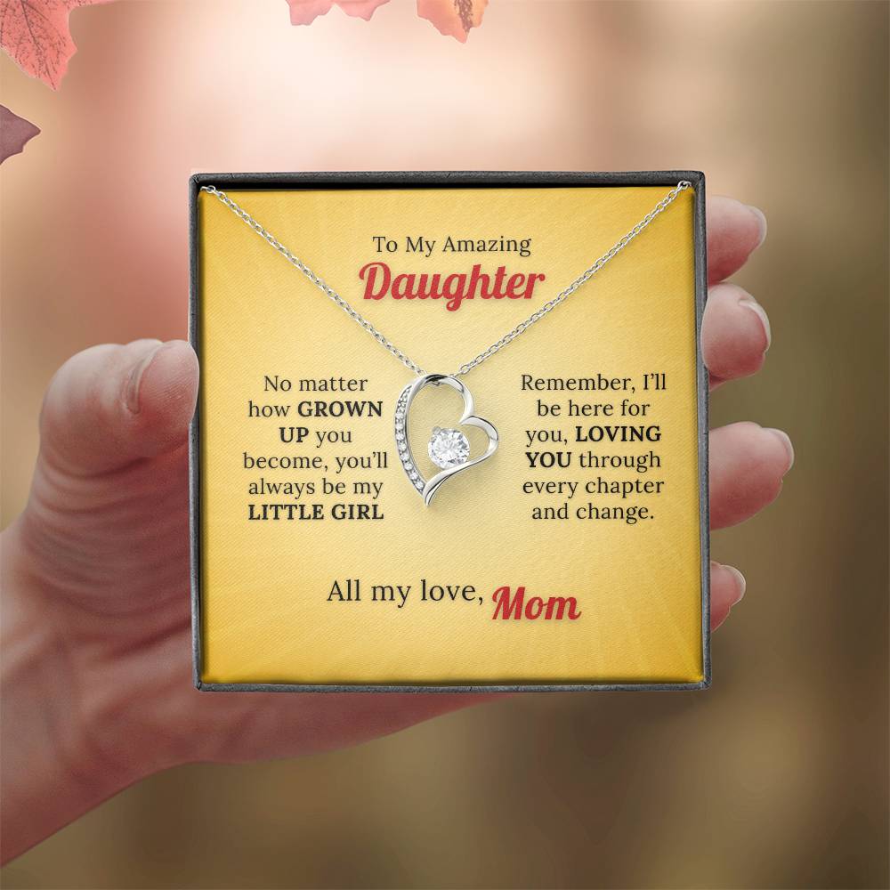 With All my Love to My Little Girl - Love Necklace from Mom