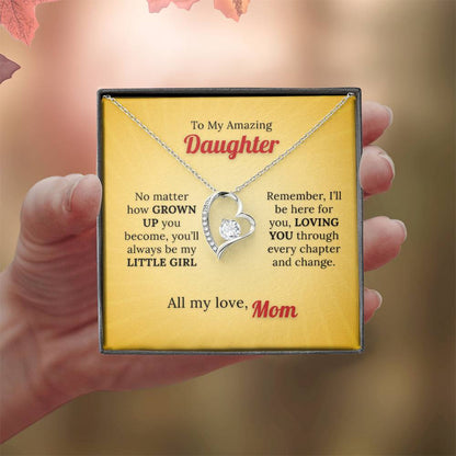 With All my Love to My Little Girl - Love Necklace from Mom
