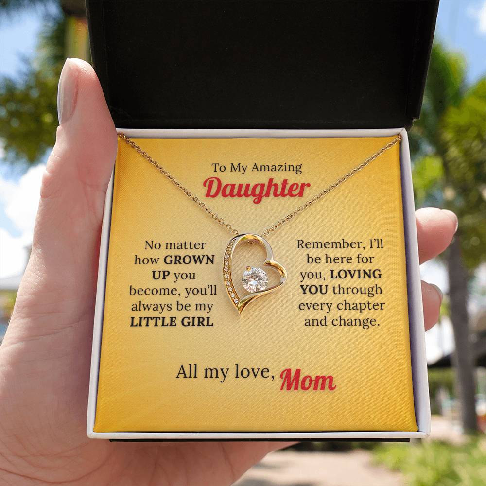 With All my Love to My Little Girl - Love Necklace from Mom