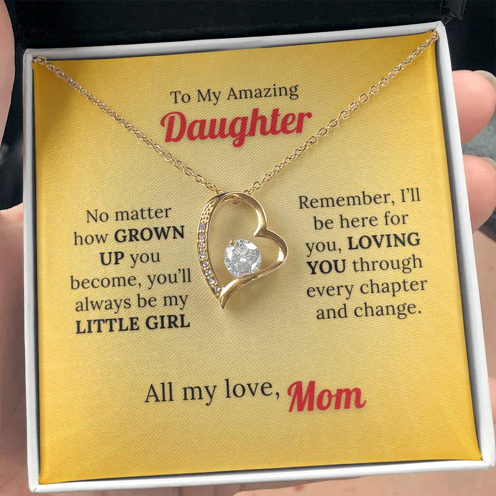 With All my Love to My Little Girl - Love Necklace from Mom