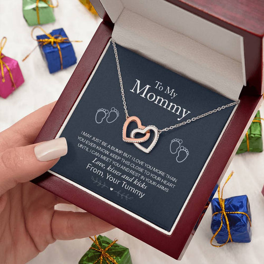 Baby Shower Gift for the Mom - to - Be - Interlocking Hearts Necklace - Sentimental Gifting