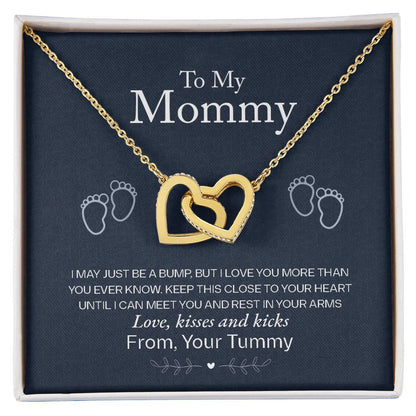 Baby Shower Gift for the Mom - to - Be - Interlocking Hearts Necklace - Sentimental Gifting