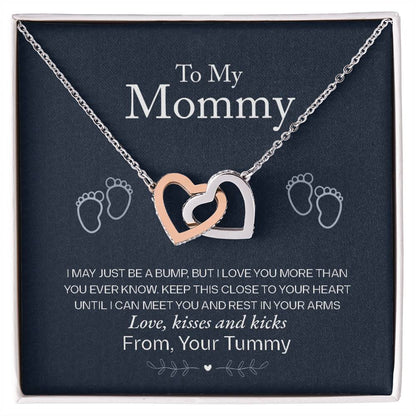 Baby Shower Gift for the Mom - to - Be - Interlocking Hearts Necklace - Sentimental Gifting