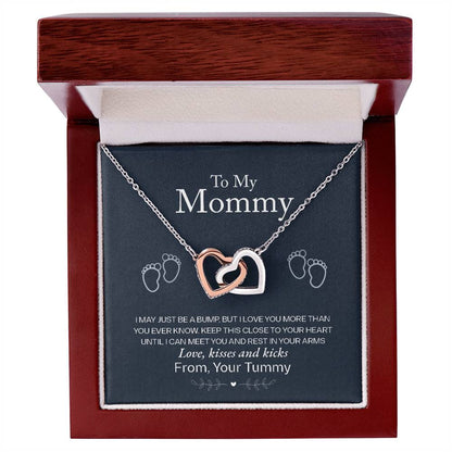 Baby Shower Gift for the Mom - to - Be - Interlocking Hearts Necklace - Sentimental Gifting