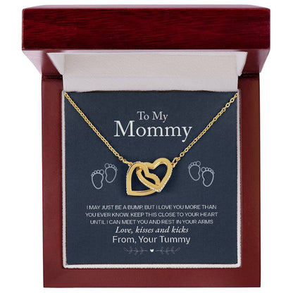 Baby Shower Gift for the Mom - to - Be - Interlocking Hearts Necklace - Sentimental Gifting
