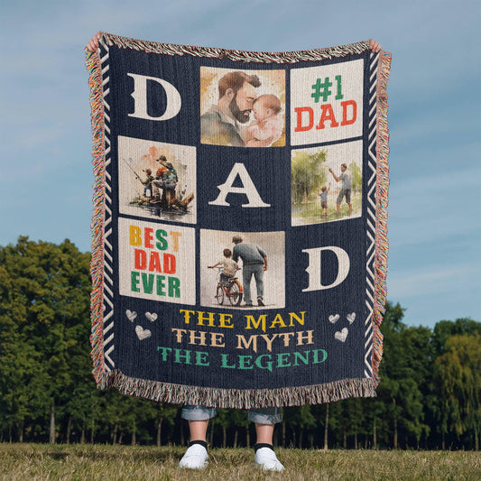 Best Dad Ever Woven Blanket Gift for Father's Day - Sentimental Gifting
