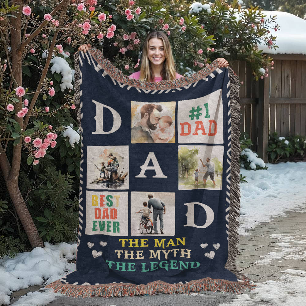 Best Dad Ever Woven Blanket Gift for Father's Day - Sentimental Gifting
