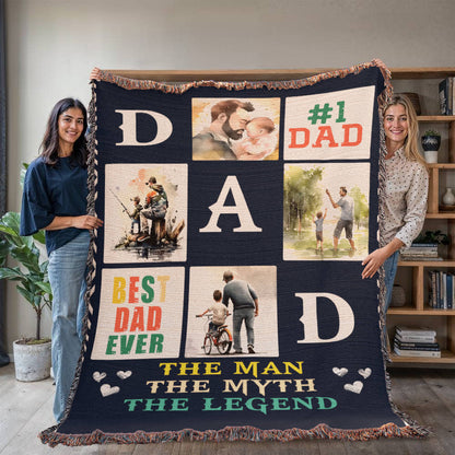 Best Dad Ever Woven Blanket Gift for Father's Day - Sentimental Gifting