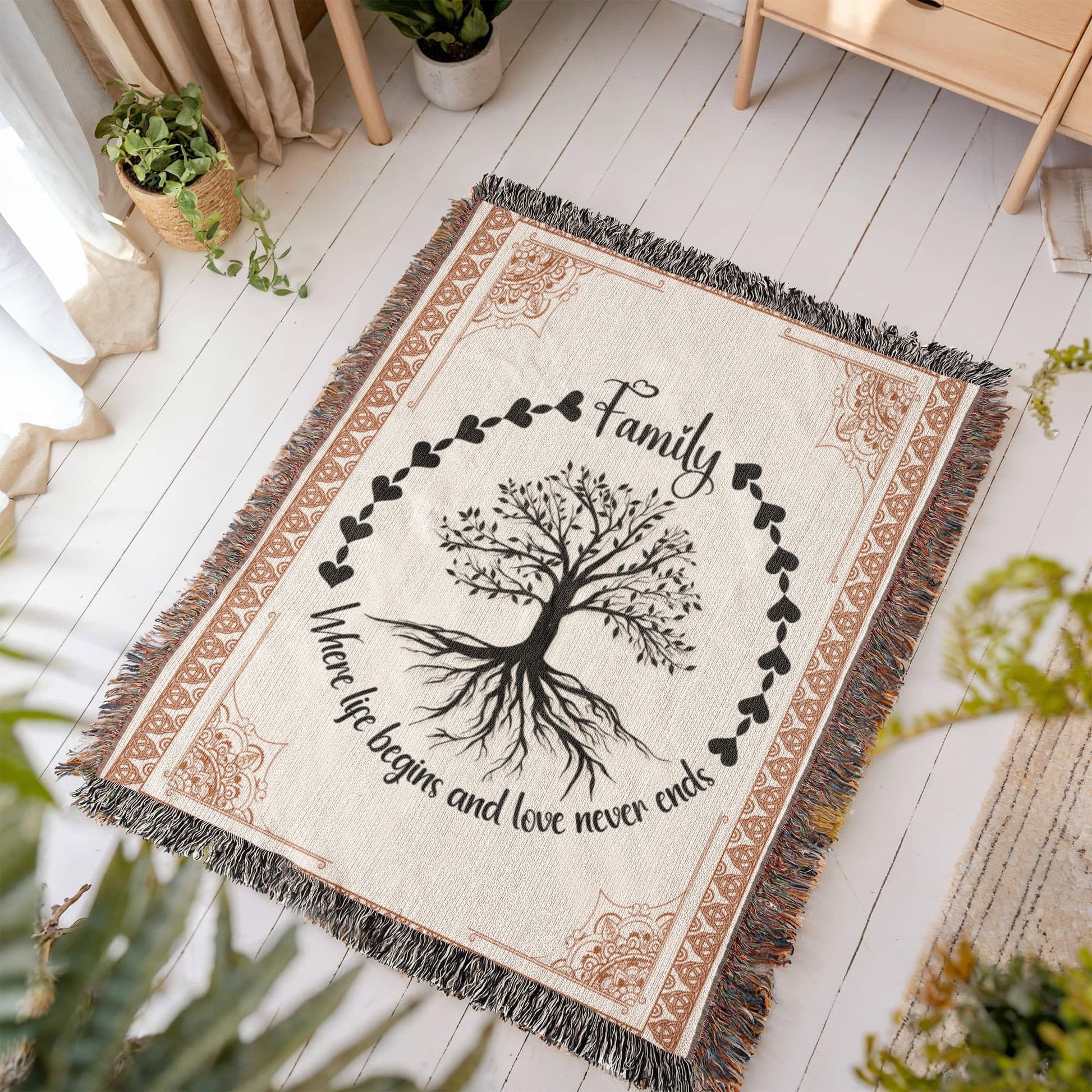 Celtic Family Tree Cozy Woven Blanket - Sentimental Gifting