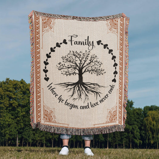 Celtic Family Tree Cozy Woven Blanket - Sentimental Gifting