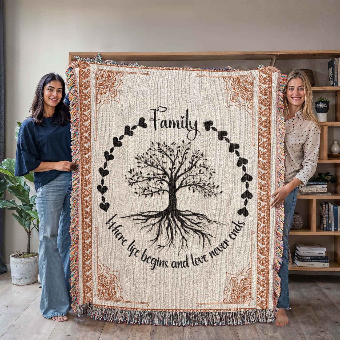 Celtic Family Tree Cozy Woven Blanket - Sentimental Gifting