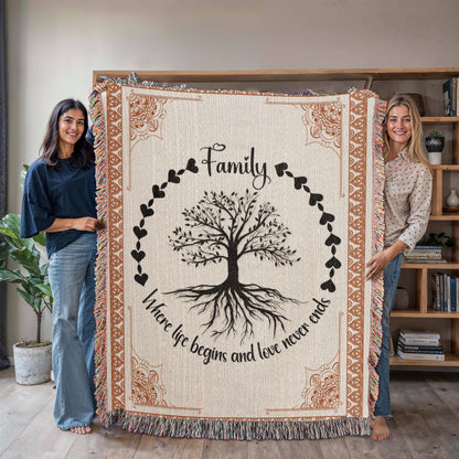 Celtic Family Tree Cozy Woven Blanket - Sentimental Gifting