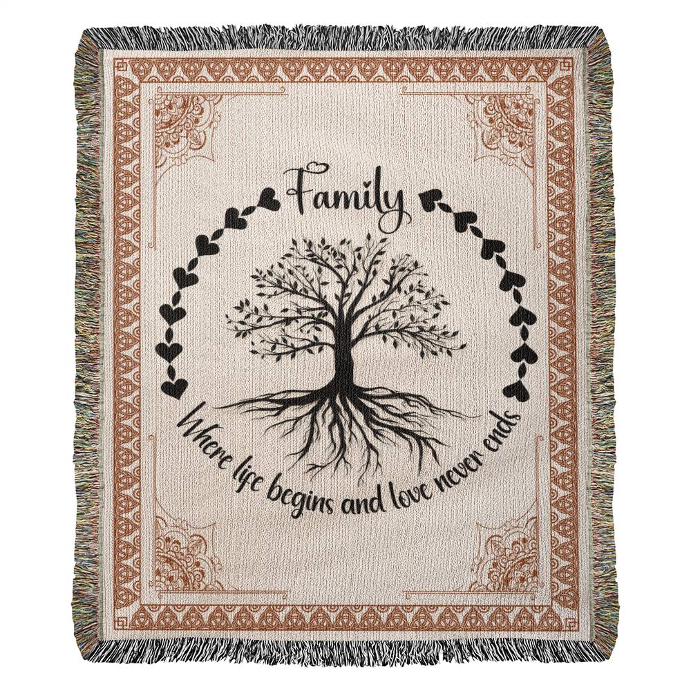 Celtic Family Tree Cozy Woven Blanket - Sentimental Gifting