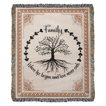 Celtic Family Tree Cozy Woven Blanket - Sentimental Gifting