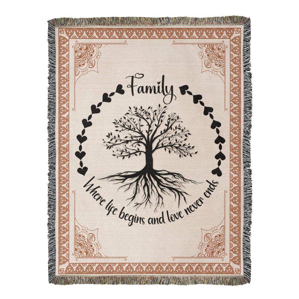 Celtic Family Tree Cozy Woven Blanket - Sentimental Gifting