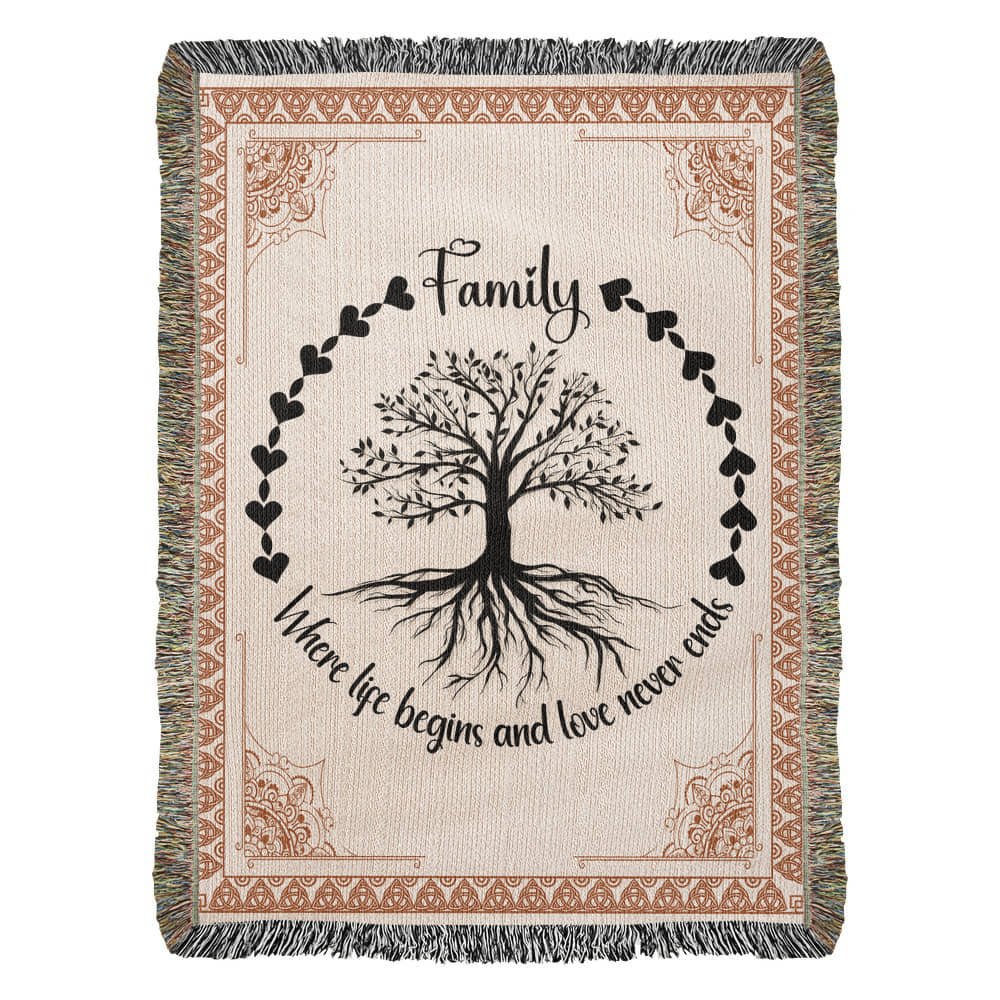 Celtic Family Tree Cozy Woven Blanket - Sentimental Gifting