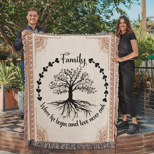 Celtic Family Tree Cozy Woven Blanket - Sentimental Gifting