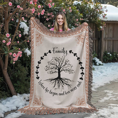 Celtic Family Tree Cozy Woven Blanket - Sentimental Gifting