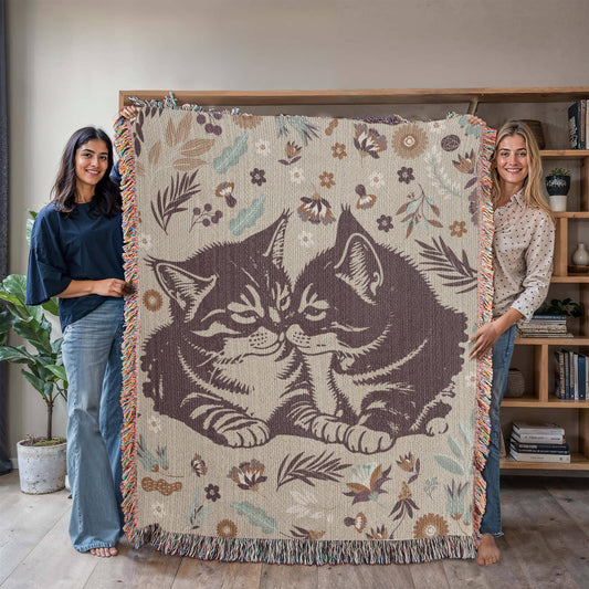 Cozy Woven Blanket Gift for Mom, Dod or Cat Lovers - Sentimental Gifting
