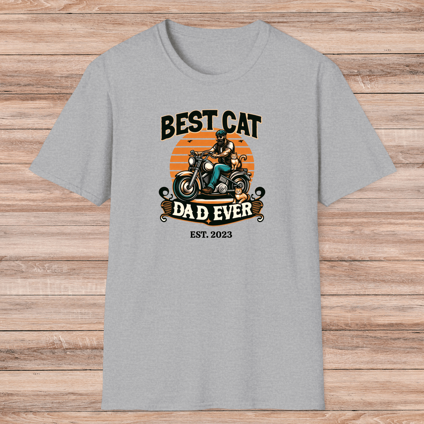 Custom Cat Dad Biker T-Shirt - Sentimental Gifting