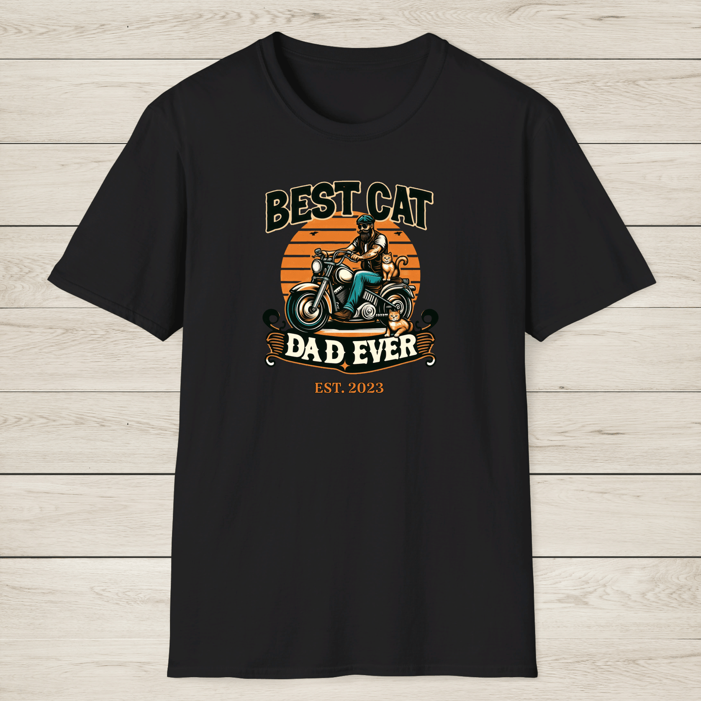 Custom Cat Dad Biker T-Shirt - Sentimental Gifting
