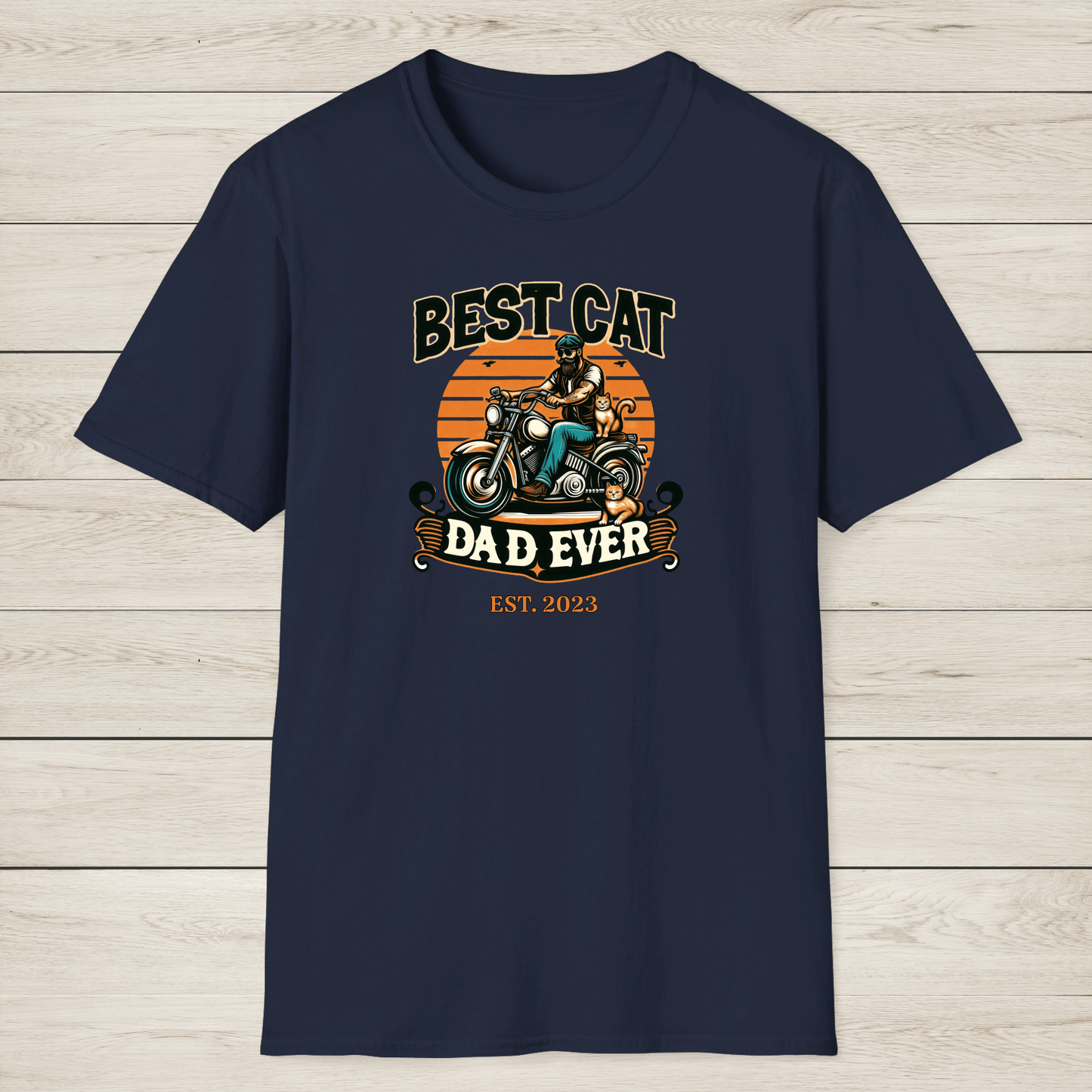 Custom Cat Dad Biker T-Shirt - Sentimental Gifting