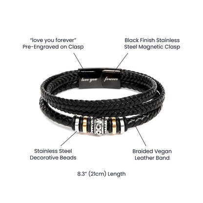 Dad Personalized Leather Bracelet From Your Baby Girl Daughter - Sentimental Gifting