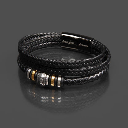 Dad Personalized Leather Bracelet From Your Baby Girl Daughter - Sentimental Gifting