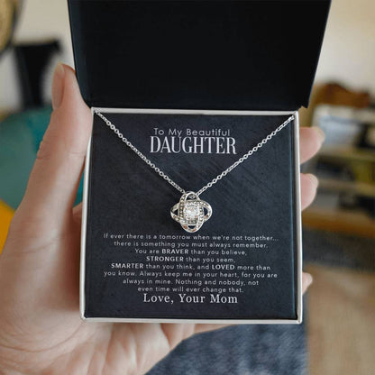 Daughter's Brave Inspiring Love Knot Necklace from Mom - Sentimental Gifting