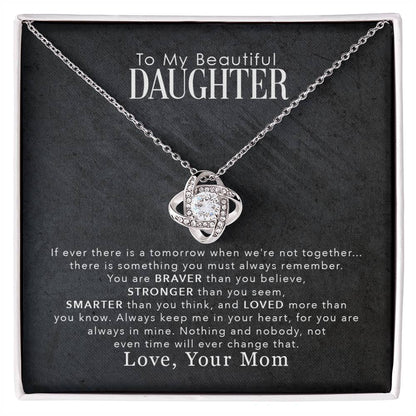 Daughter's Brave Inspiring Love Knot Necklace from Mom - Sentimental Gifting