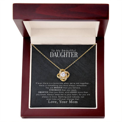Daughter's Brave Inspiring Love Knot Necklace from Mom - Sentimental Gifting