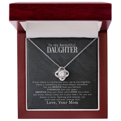 Daughter's Brave Inspiring Love Knot Necklace from Mom - Sentimental Gifting