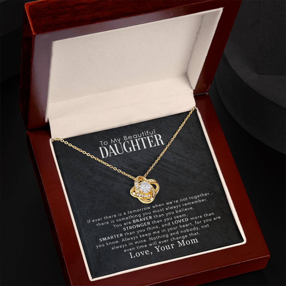 Daughter's Brave Inspiring Love Knot Necklace from Mom - Sentimental Gifting