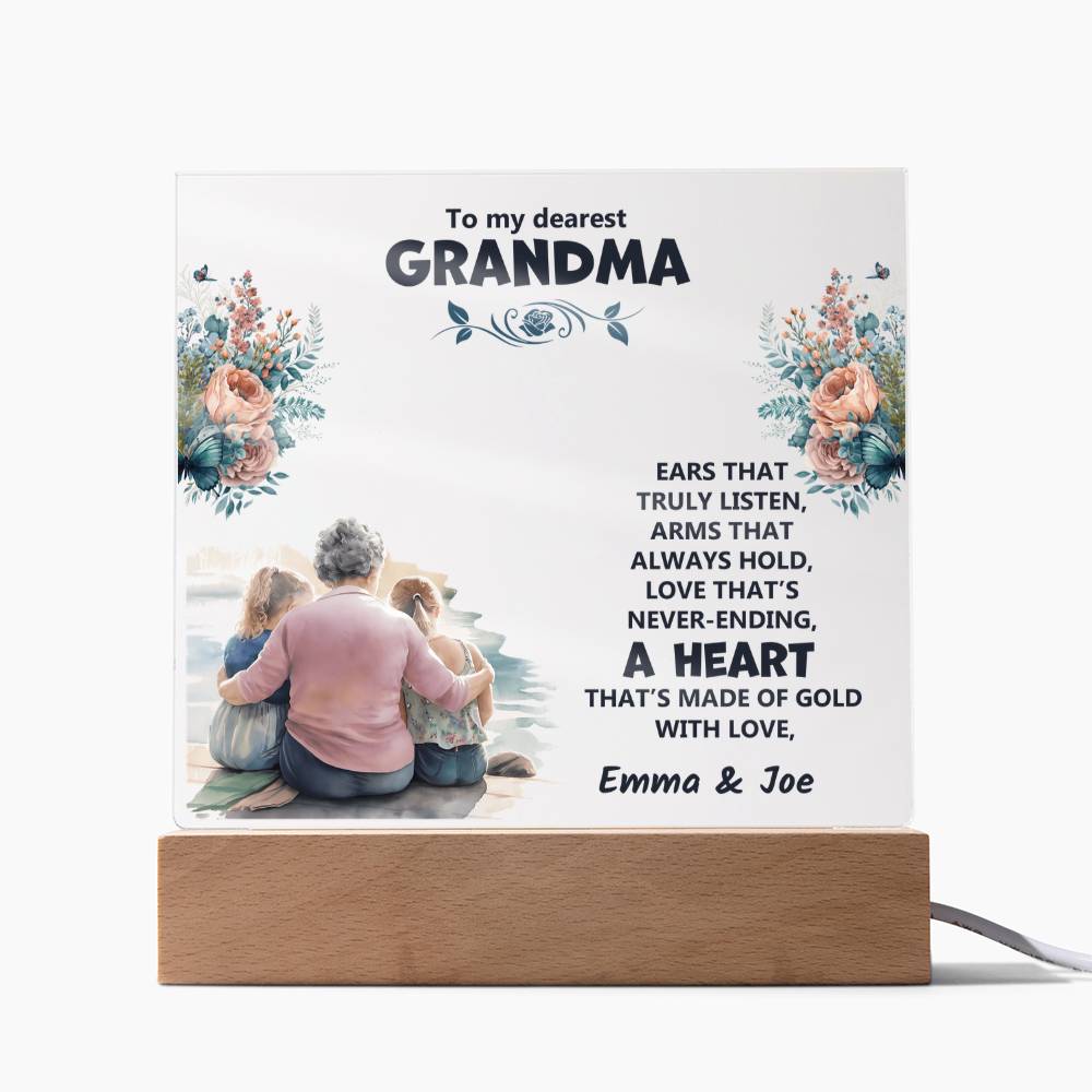 Personalized Acrylic Gift with Heartfelt Message for Grandma