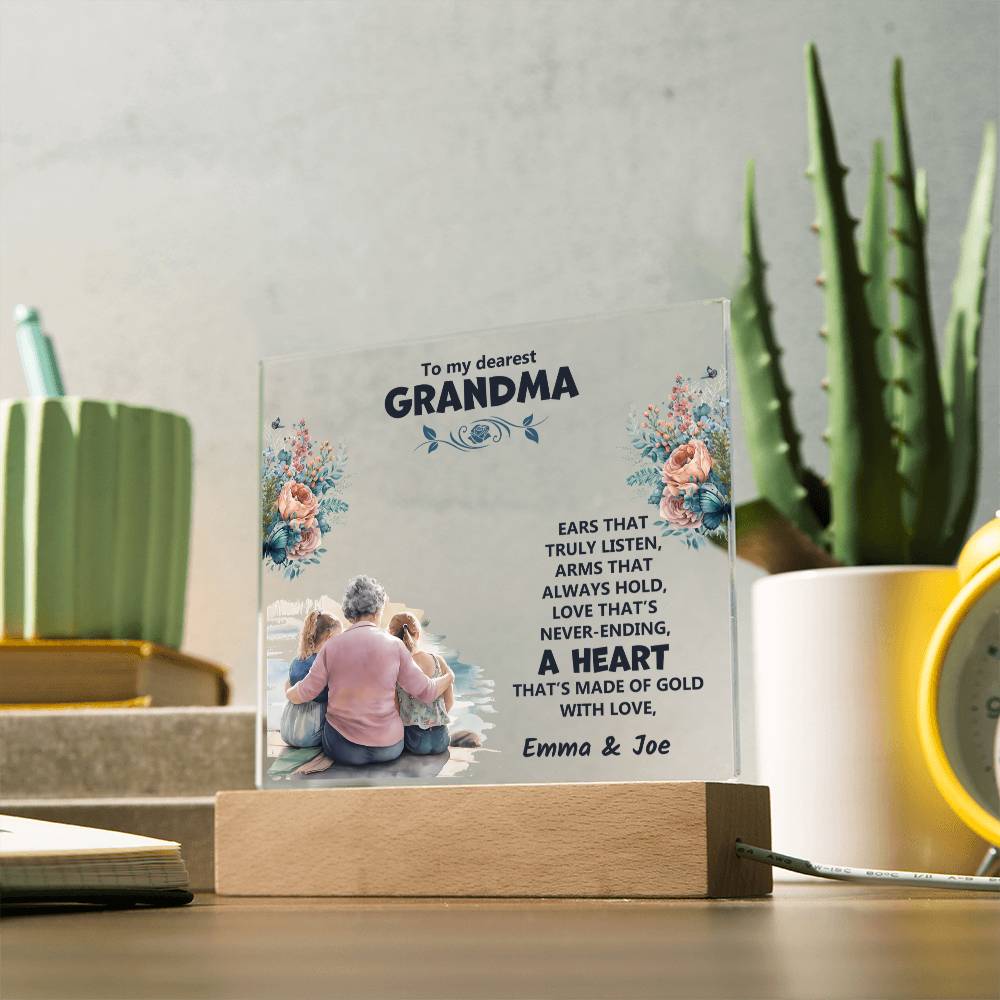 Personalized Acrylic Gift with Heartfelt Message for Grandma