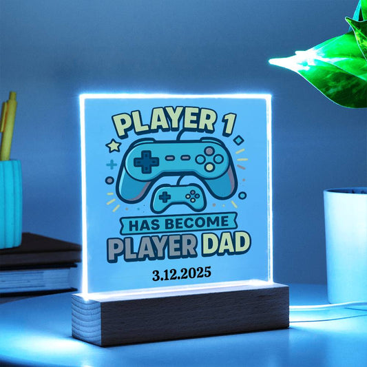 First Father's Day Personalized Video Game Theme Acrylic Plaque for New Gamer Dad - Sentimental Gifting