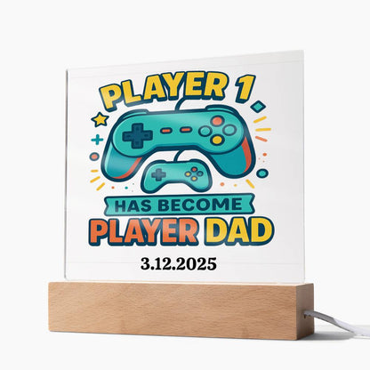 First Father's Day Personalized Video Game Theme Acrylic Plaque for New Gamer Dad - Sentimental Gifting