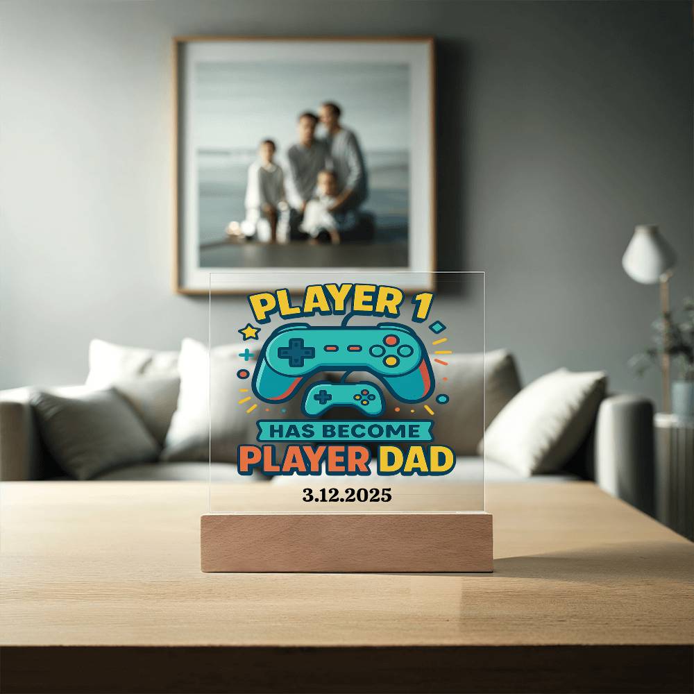 First Father's Day Personalized Video Game Theme Acrylic Plaque for New Gamer Dad - Sentimental Gifting