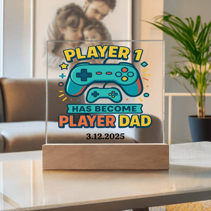 First Father's Day Personalized Video Game Theme Acrylic Plaque for New Gamer Dad - Sentimental Gifting