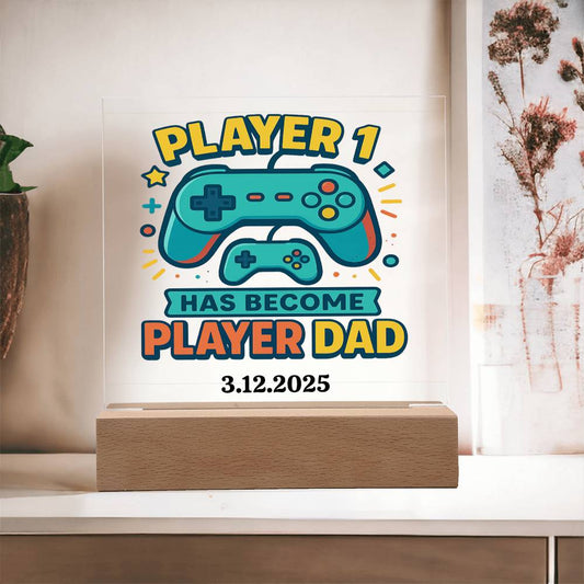 First Father's Day Personalized Video Game Theme Acrylic Plaque for New Gamer Dad - Sentimental Gifting