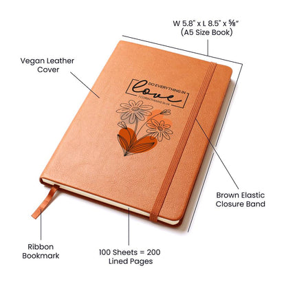 Floral Scripture Love Vegan Leather Journal Gift - Sentimental Gifting