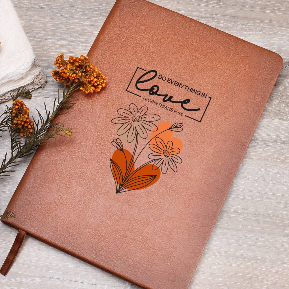 Floral Scripture Love Vegan Leather Journal Gift - Sentimental Gifting