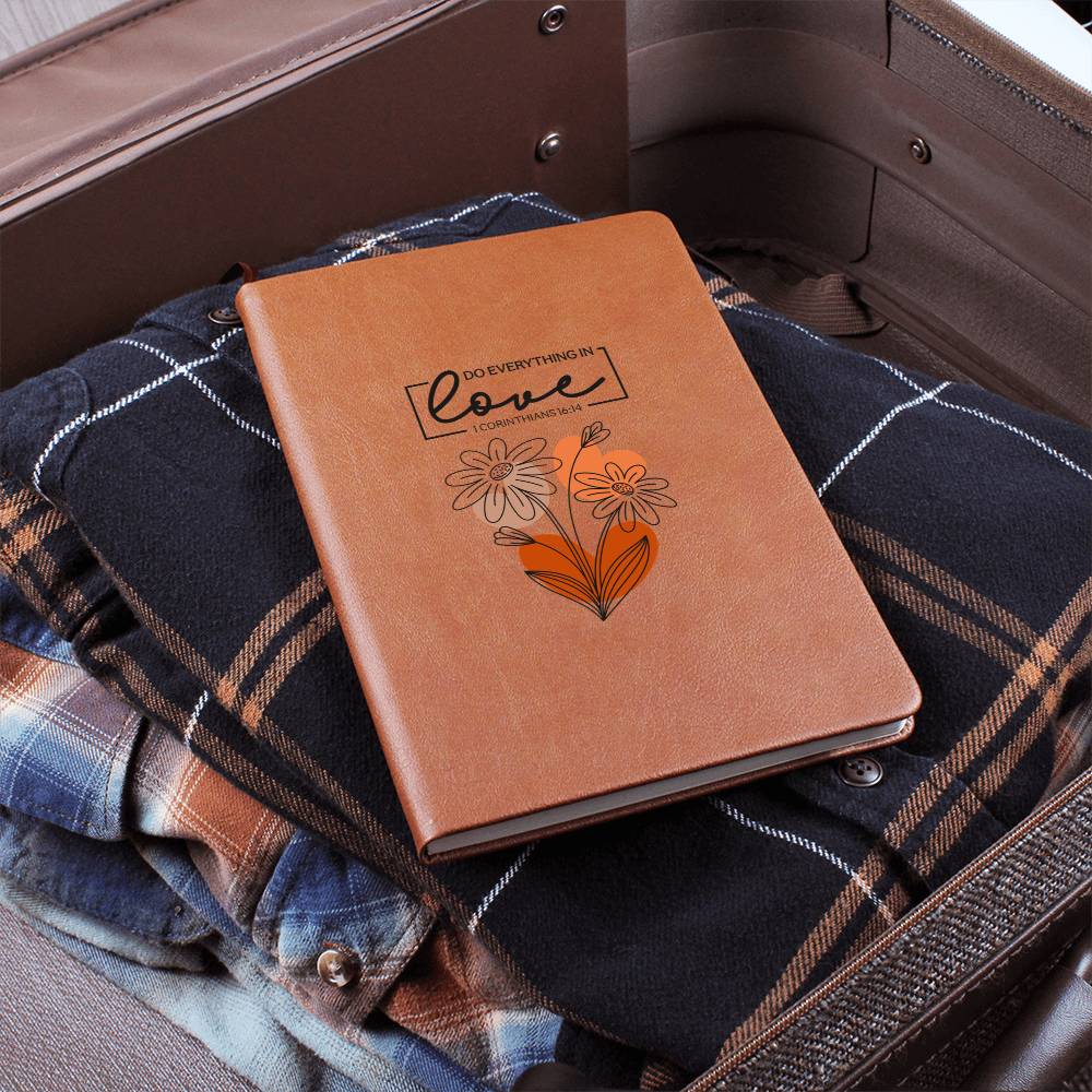 Floral Scripture Love Vegan Leather Journal Gift - Sentimental Gifting