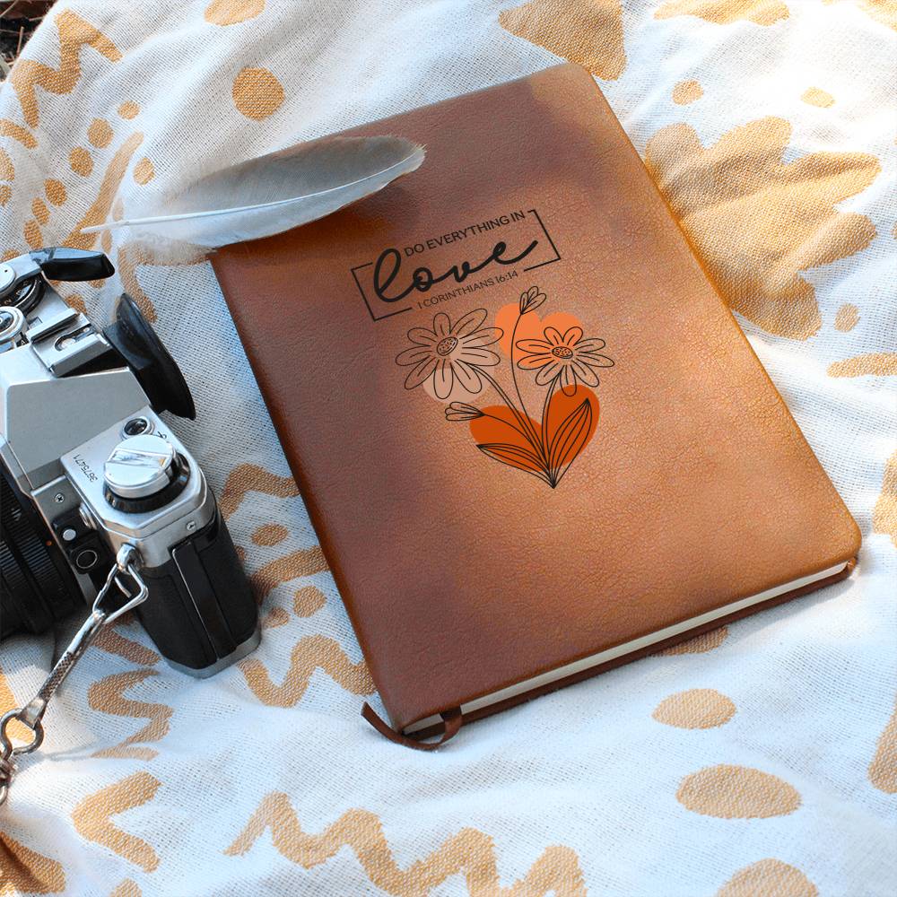 Floral Scripture Love Vegan Leather Journal Gift - Sentimental Gifting